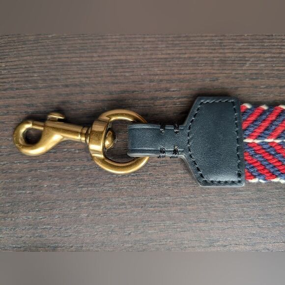 Jcrew chevron Detachable bag strap canvas with 💯 leather - Picture 4 of 6